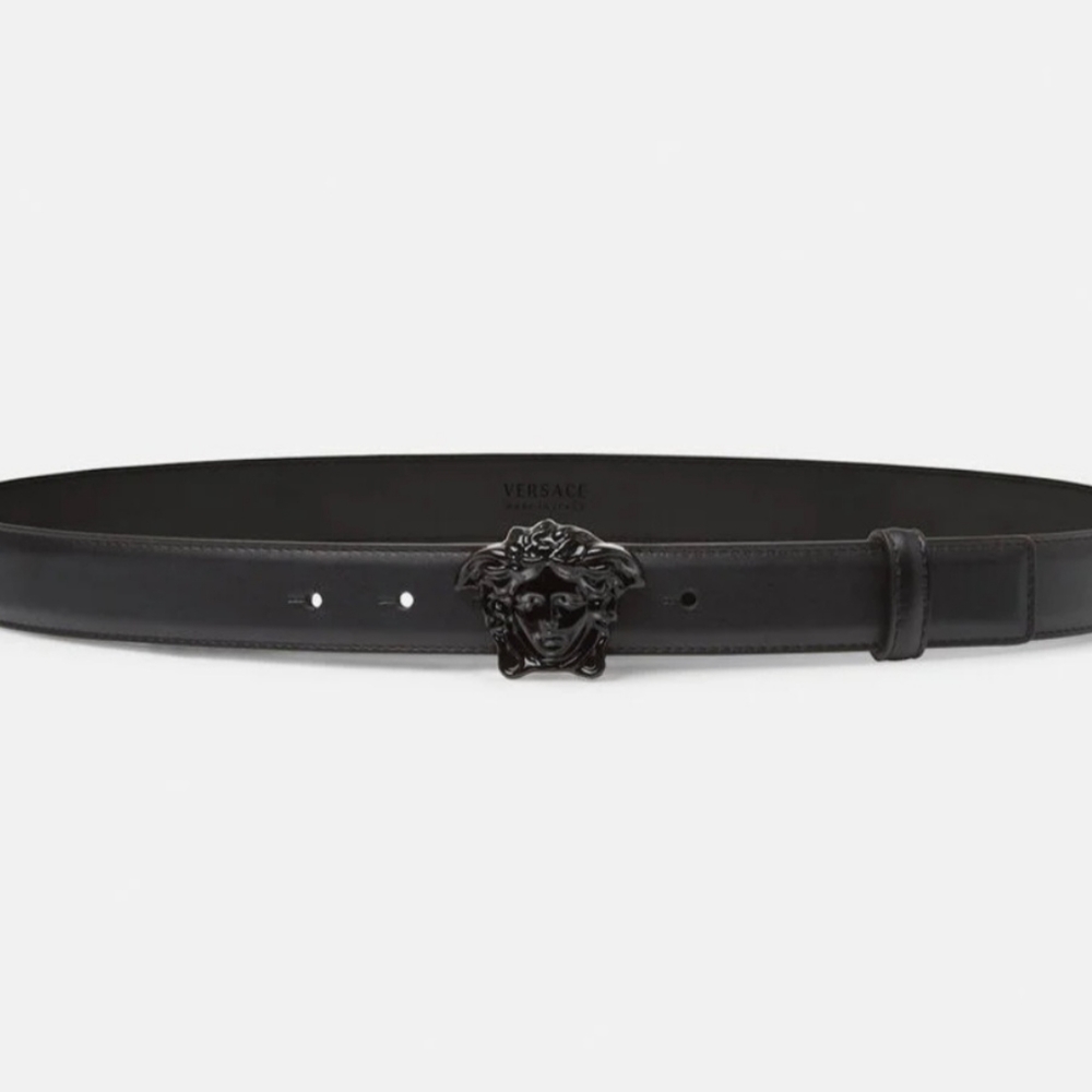 NWT Versace La Medusa Black Leather Belt